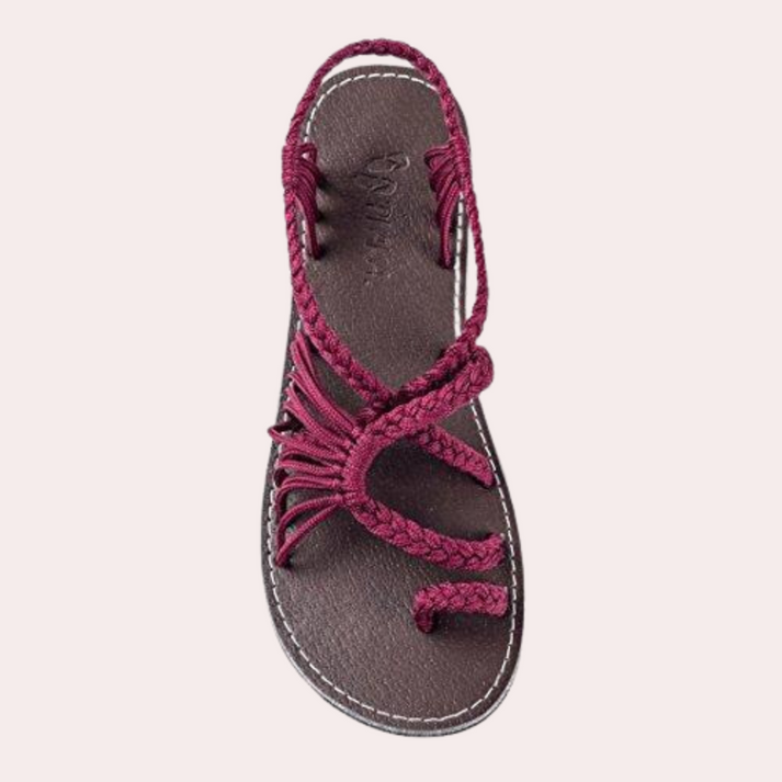 Famela - Sandales nouées tissées chic