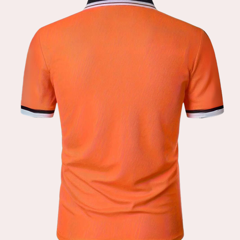 Ethan - Chemise polo à boutons à manches courtes ajustée