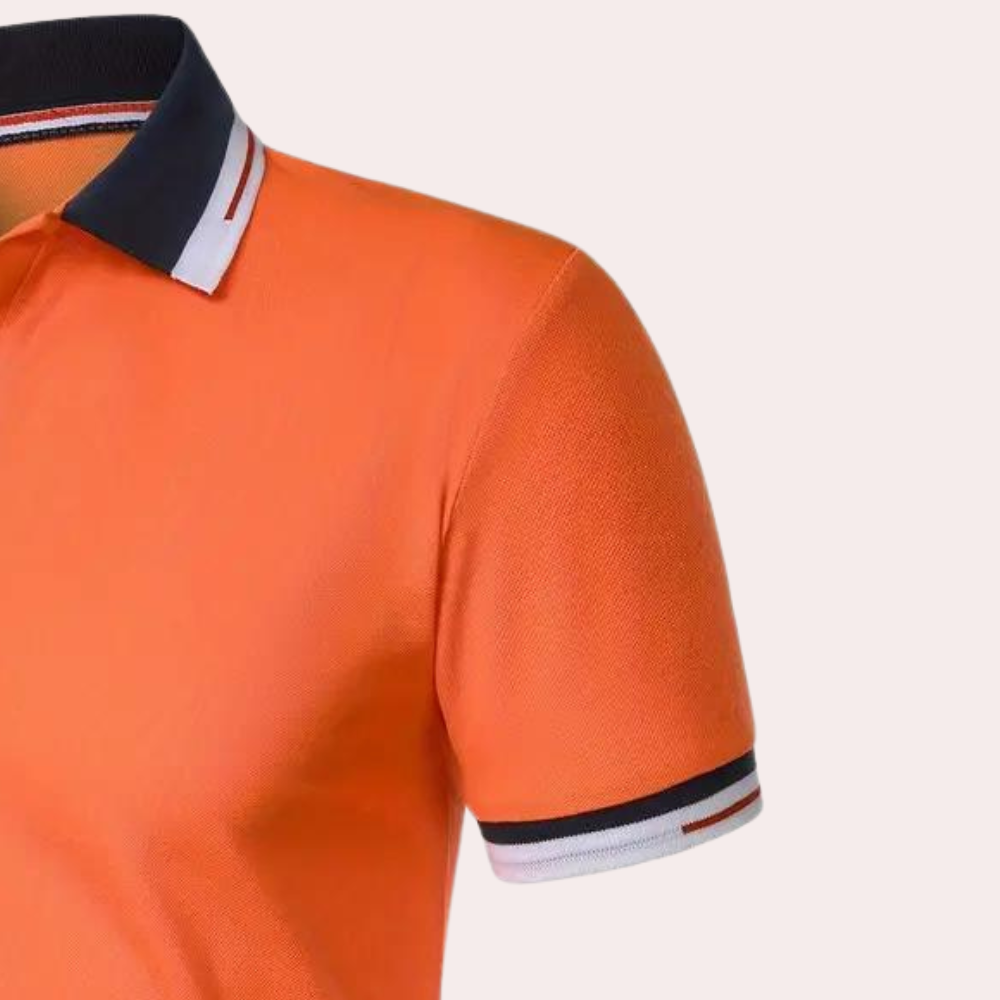 Ethan - Chemise polo à boutons à manches courtes ajustée