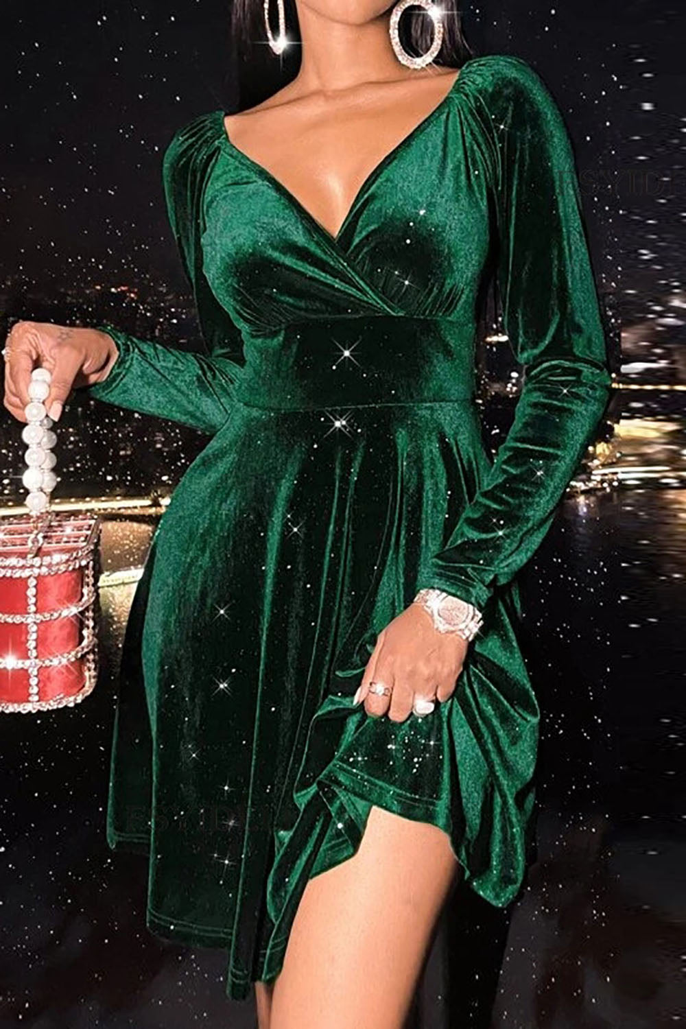 Robe en velours Audrey pour femmes