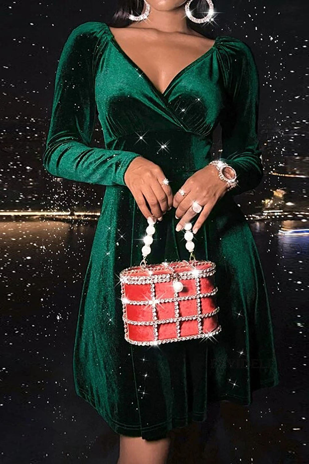 Robe en velours Audrey pour femmes