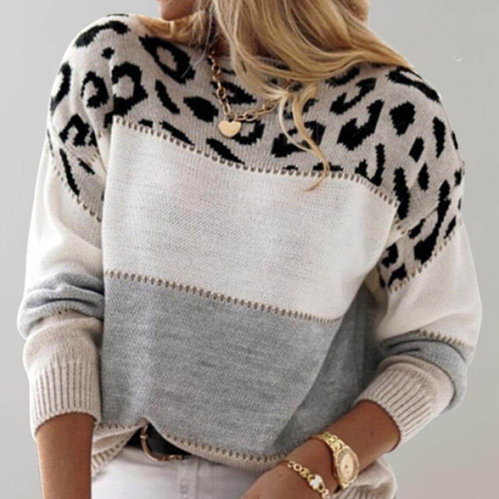 Liva Élégante Pull Léopard – Style et Confort en Parfaite Harmonie