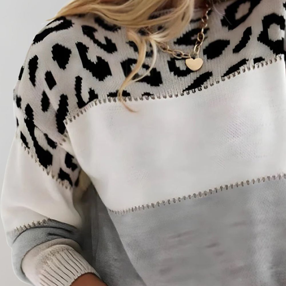 Liva Élégante Pull Léopard – Style et Confort en Parfaite Harmonie