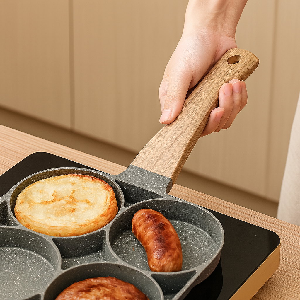 Cavora | Poêle antiadhésive pour œufs et crêpes avec 4 fentes