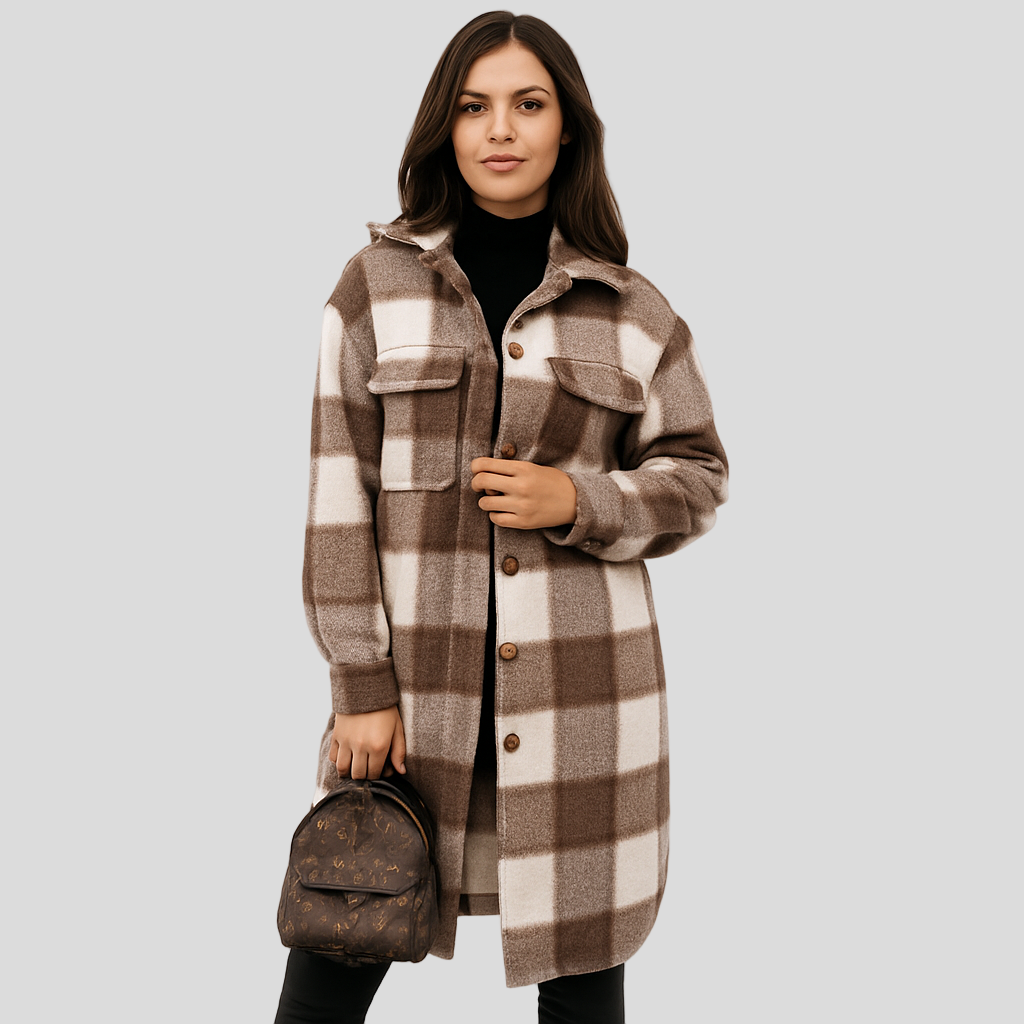 Megan | Veste en laine à carreaux