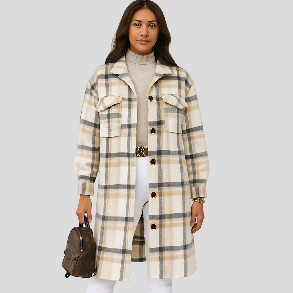 Megan | Veste en laine à carreaux