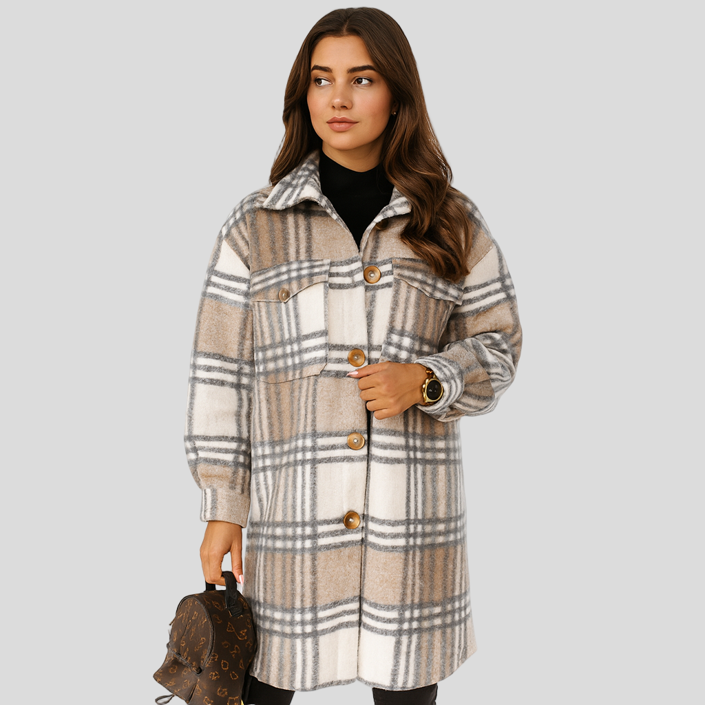 Megan | Veste en laine à carreaux