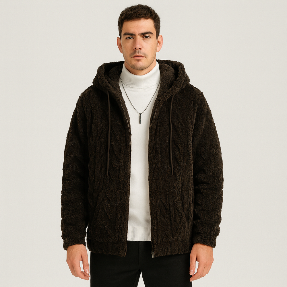 Calum | Veste polaire unie à capuche pour homme