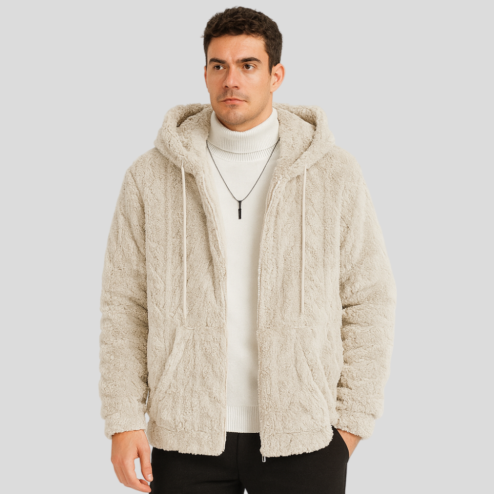 Calum | Veste polaire unie à capuche pour homme