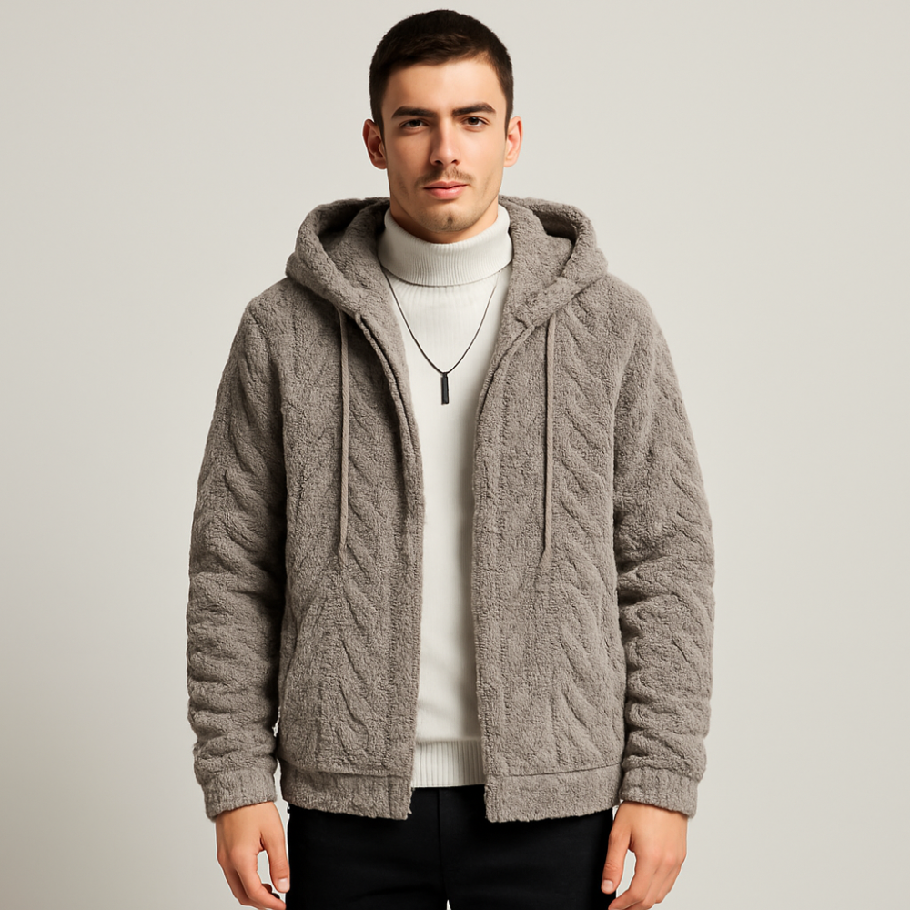 Calum | Veste polaire unie à capuche pour homme