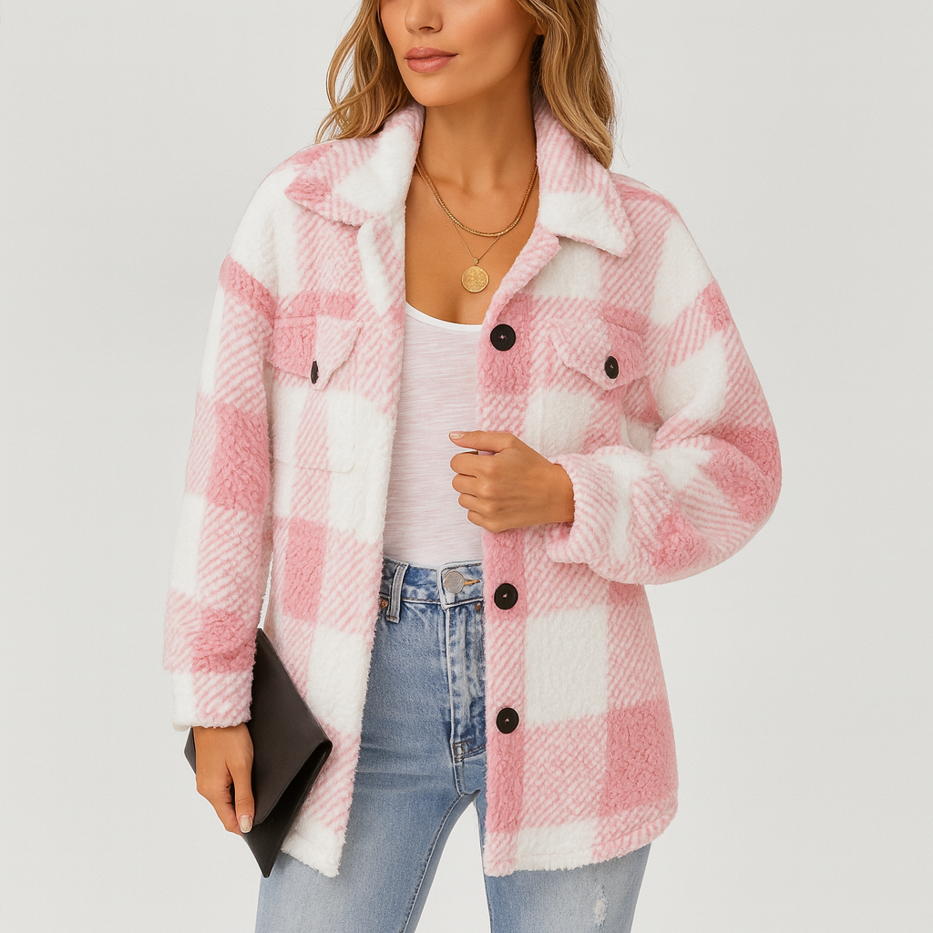 Pauline | Veste d'hiver en polaire pelucheuse pour femme