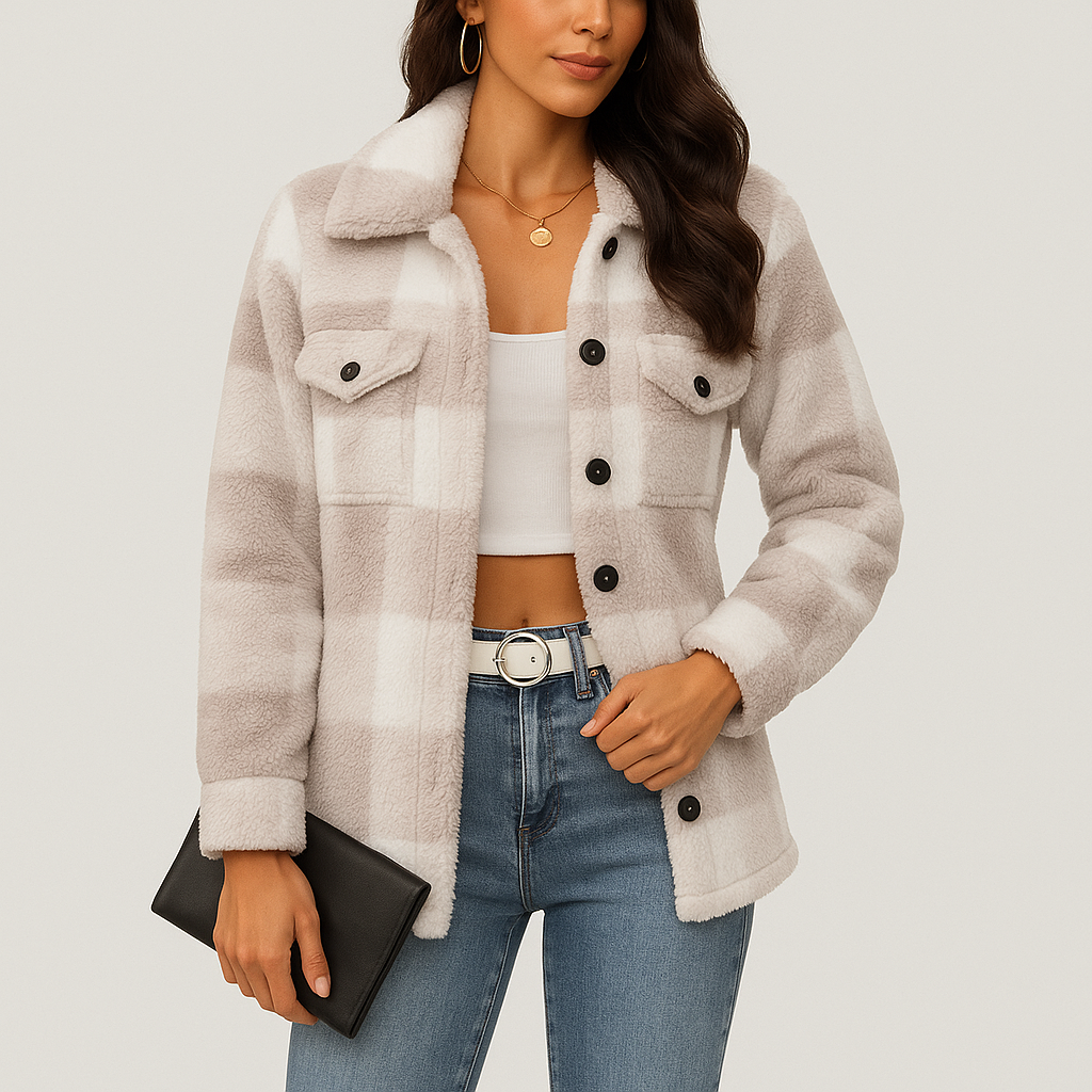 Pauline | Veste d'hiver en polaire pelucheuse pour femme