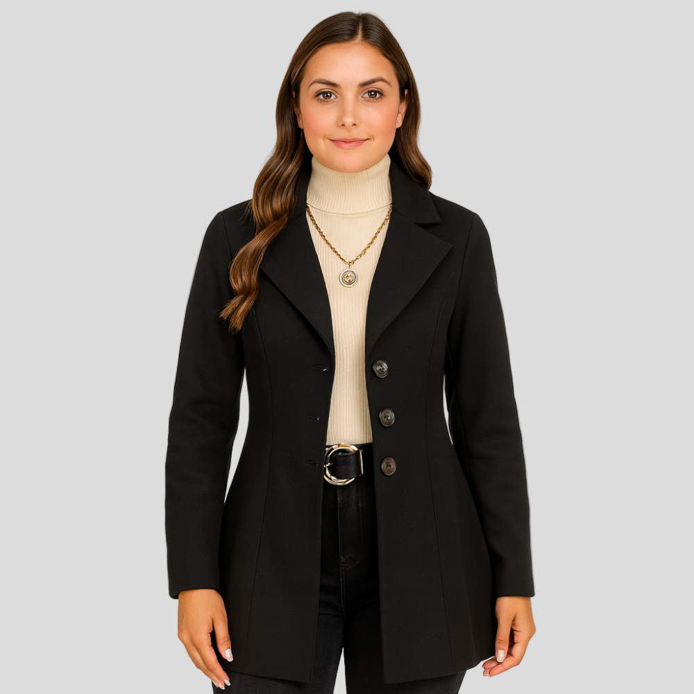 Marlene | Manteau d'hiver pour dames avec fermeture à bouton et manches longues