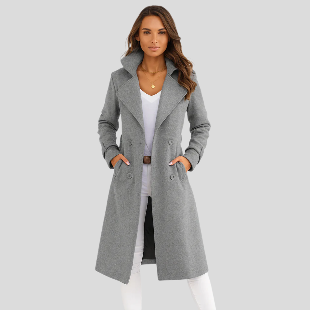 Manteau d'automne élégant à deux rangées Eloise