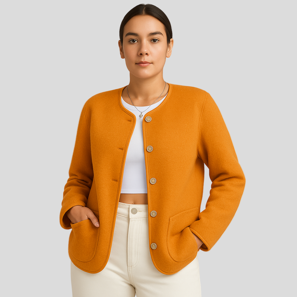 Serenna | Manteau en laine pour femmes avec col rond