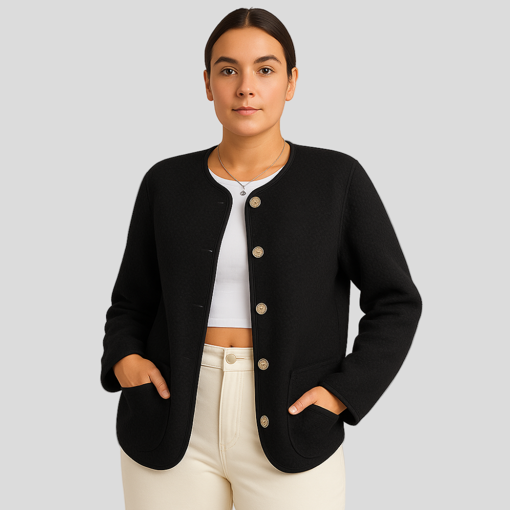 Serenna | Manteau en laine pour femmes avec col rond