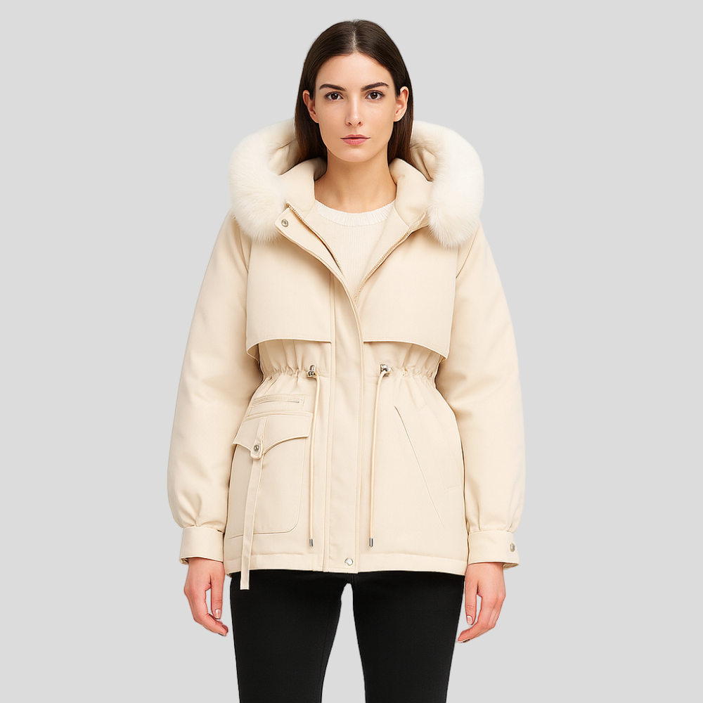 Éliane | Parka d'hiver élégant en faux fourrure