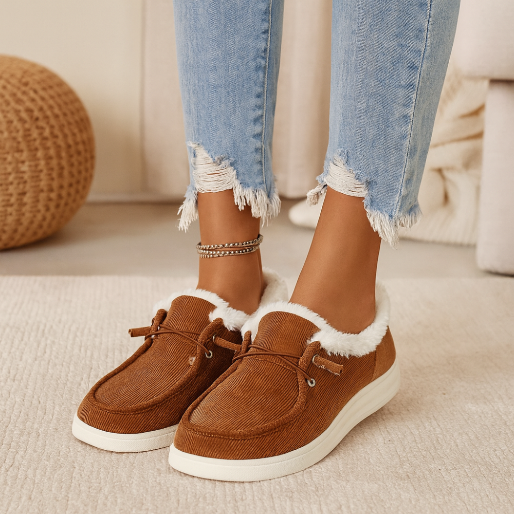 Élise | Chaussures d'hiver douillettes en velours avec doublure en fausse fourrure