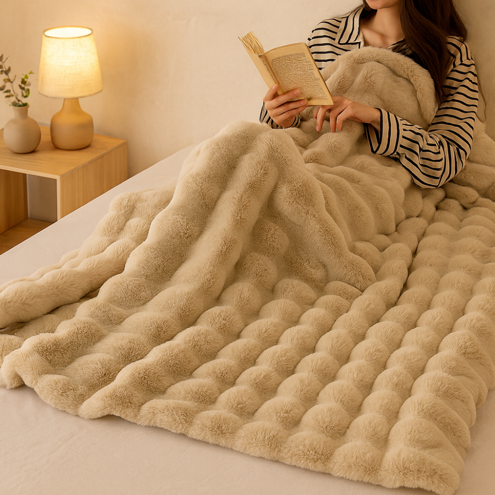 Sylvia | Couverture de luxe en peluche double épaisseur pour toute l'année