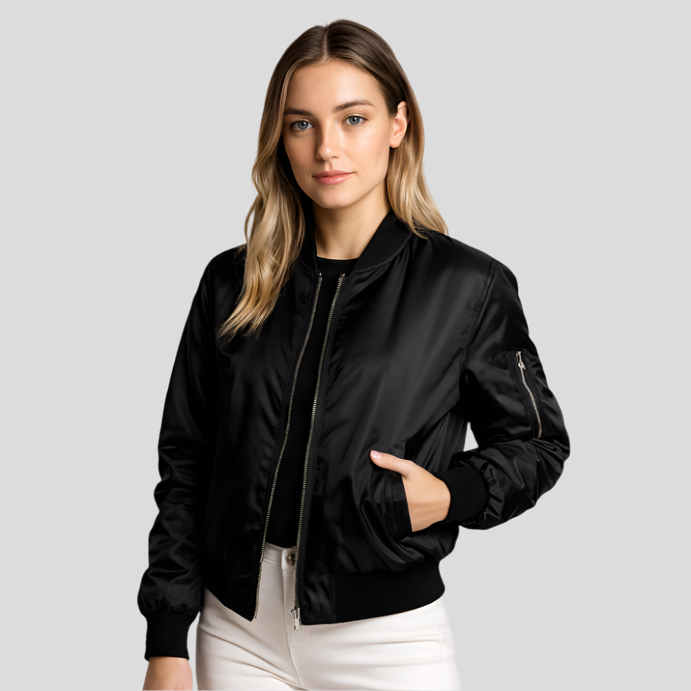 Blouson aviateur d'été léger pour femme – Manteau court élégant