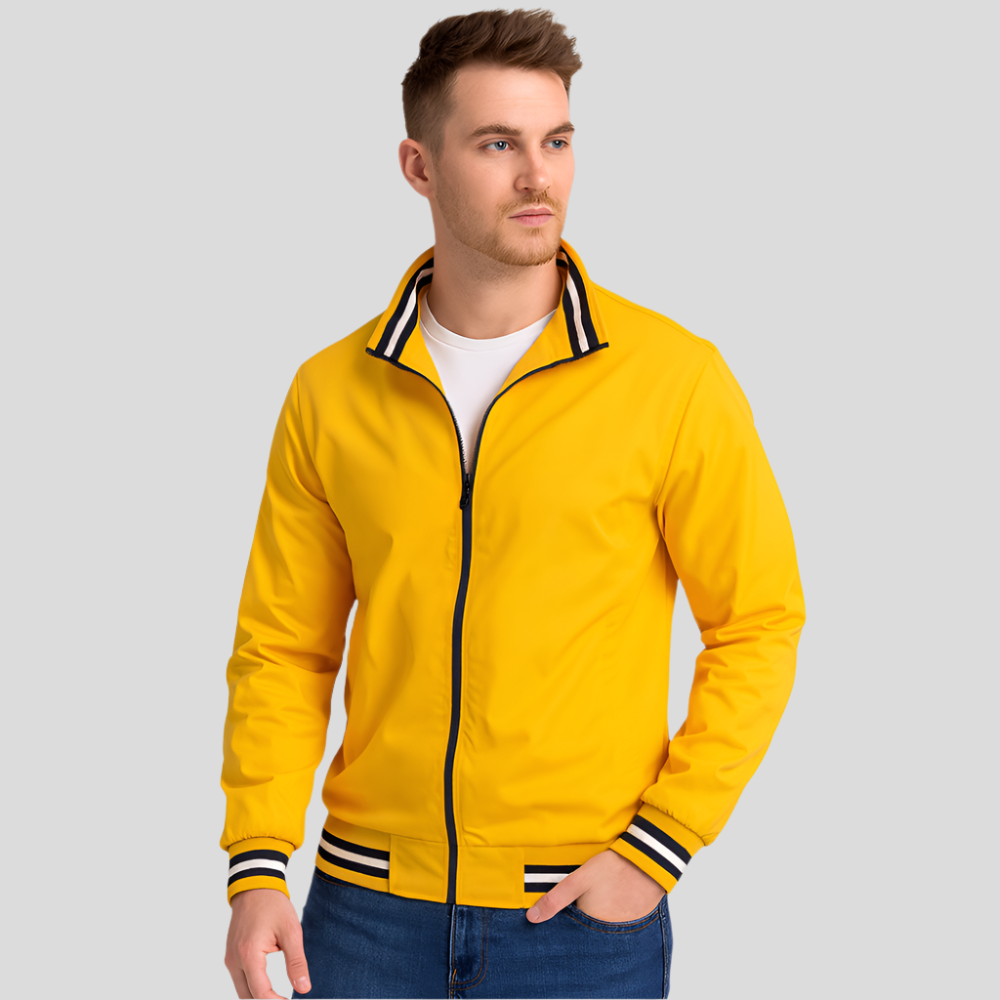 Veste bomber pour homme avec garniture à rayures