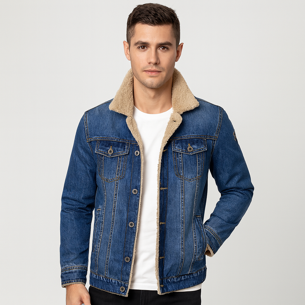 Ridgecrest | Veste en jean homme doublée polaire et multipoches