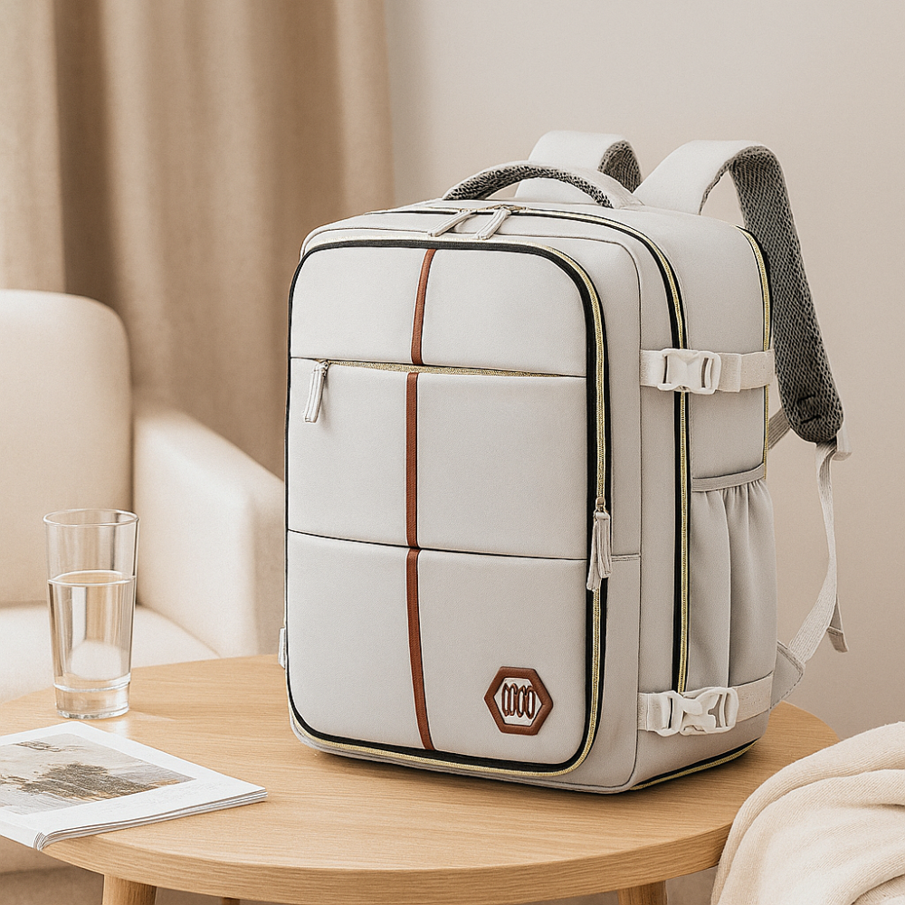 Sac de voyage – Uni, bandoulière ajustable, fermeture éclair, doublure en polyester