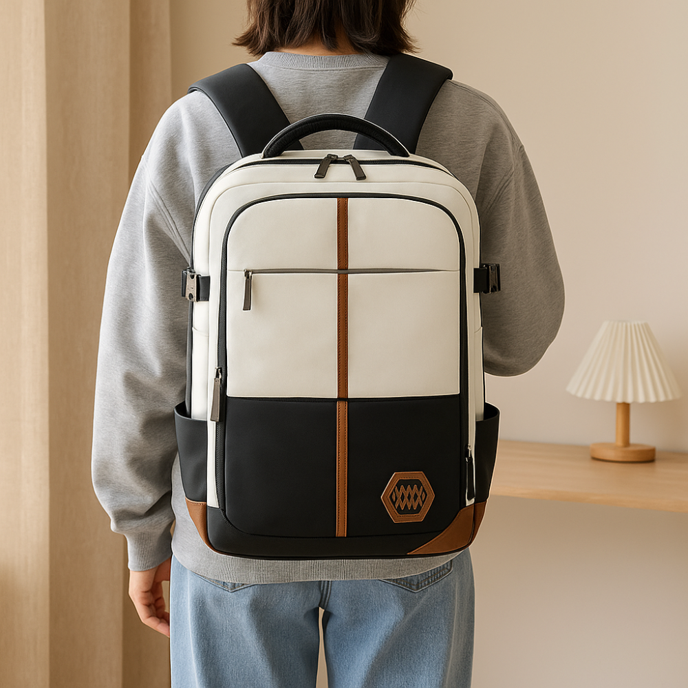 Sac de voyage – Uni, bandoulière ajustable, fermeture éclair, doublure en polyester