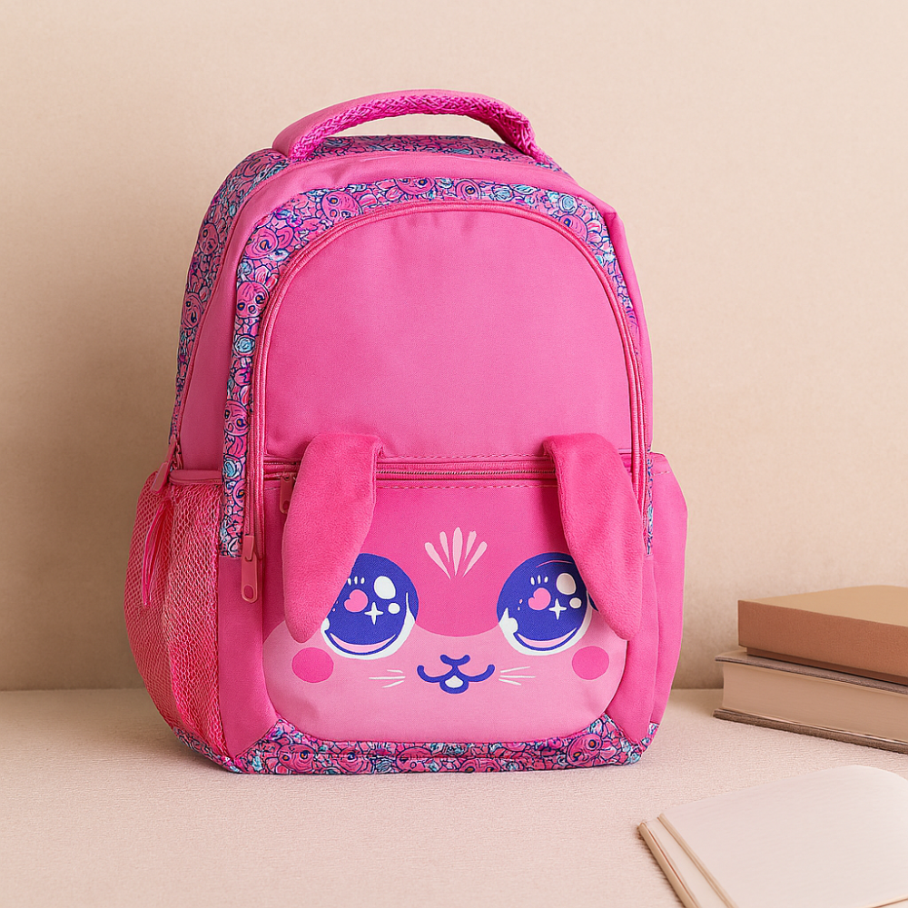 Sac à dos mignon avec chat cartoon et panda – sac d'école pour filles avec bretelles rembourrées