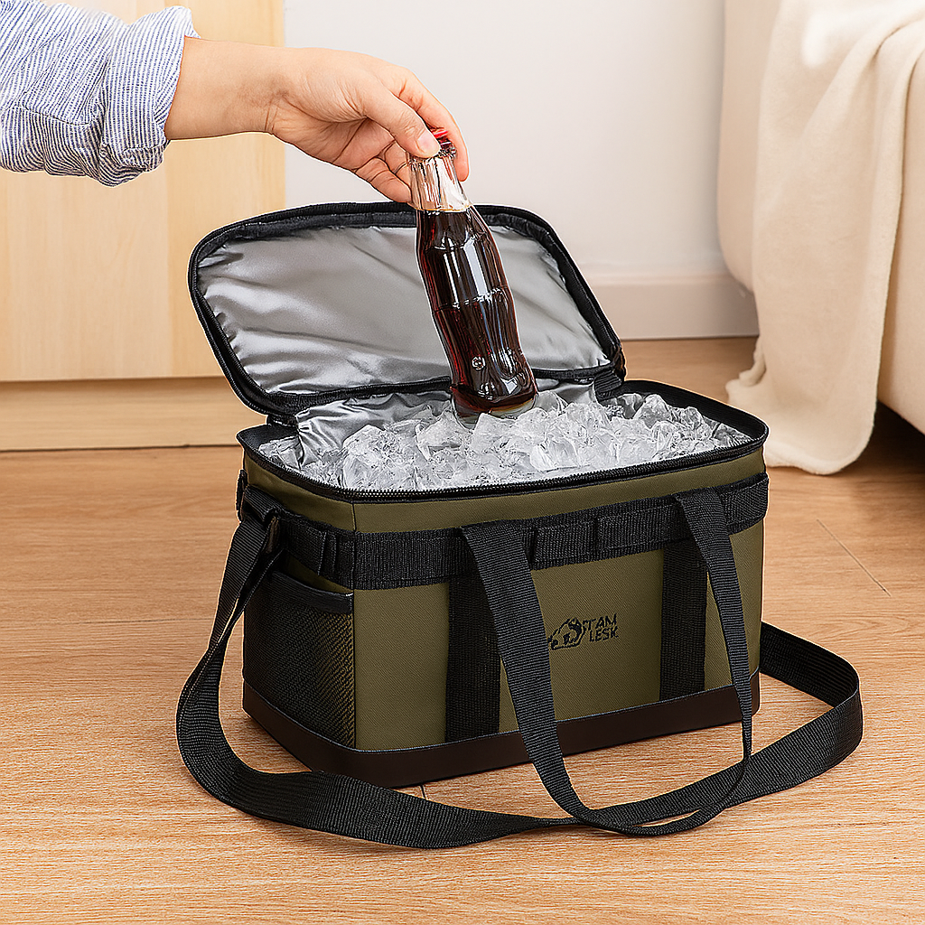 Sac de glace isolé à grande capacité – Caméra isotherme portable pour camping et randonnée