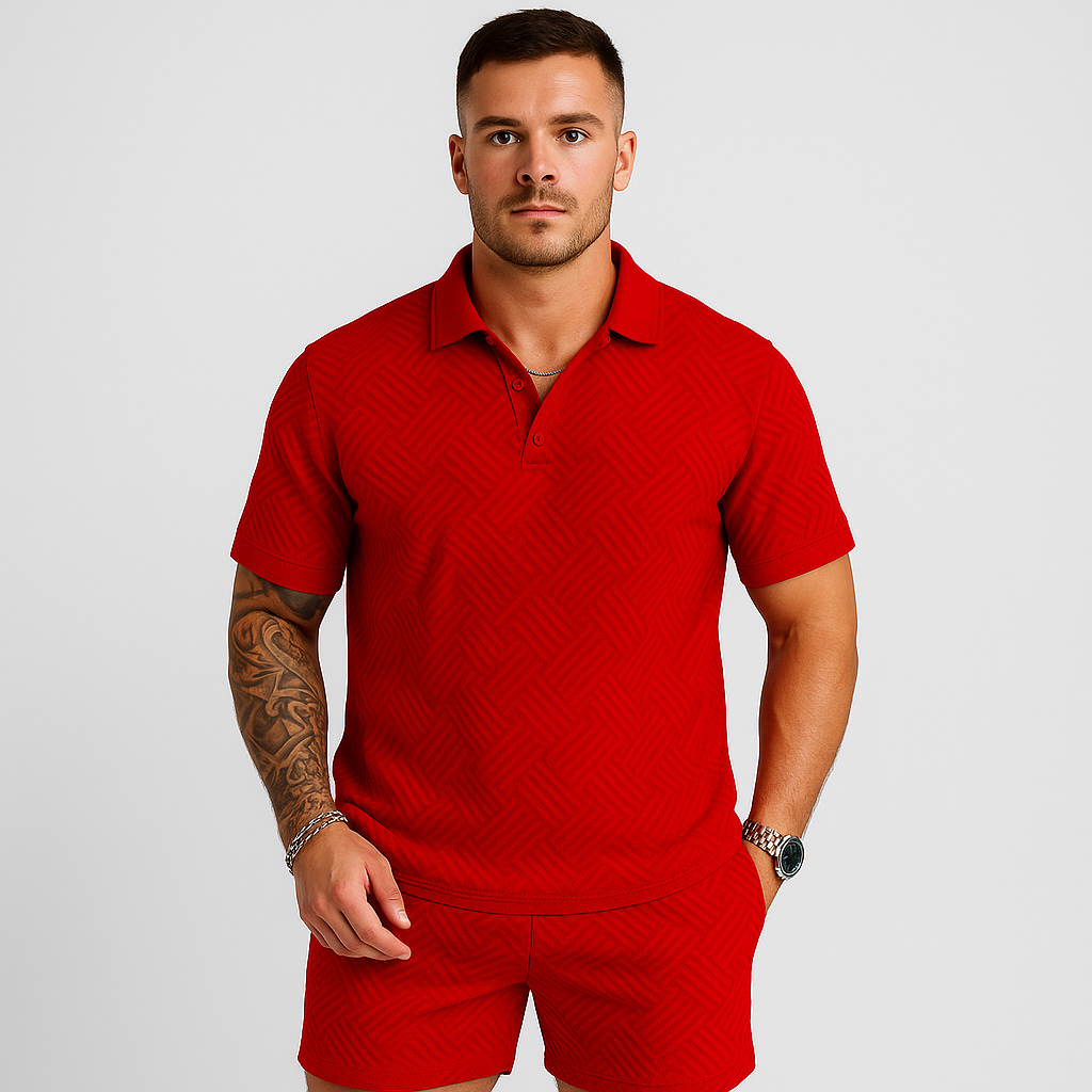 Ensemble décontracté d'été pour homme – Polo à manches courtes et short assorti