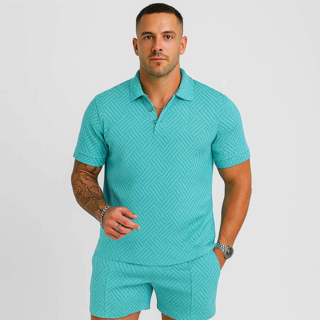 Ensemble décontracté d'été pour homme – Polo à manches courtes et short assorti