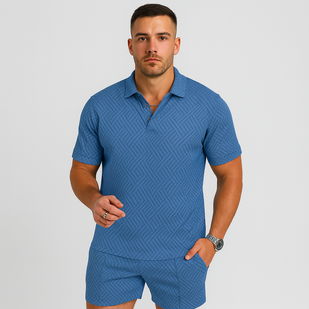 Ensemble décontracté d'été pour homme – Polo à manches courtes et short assorti