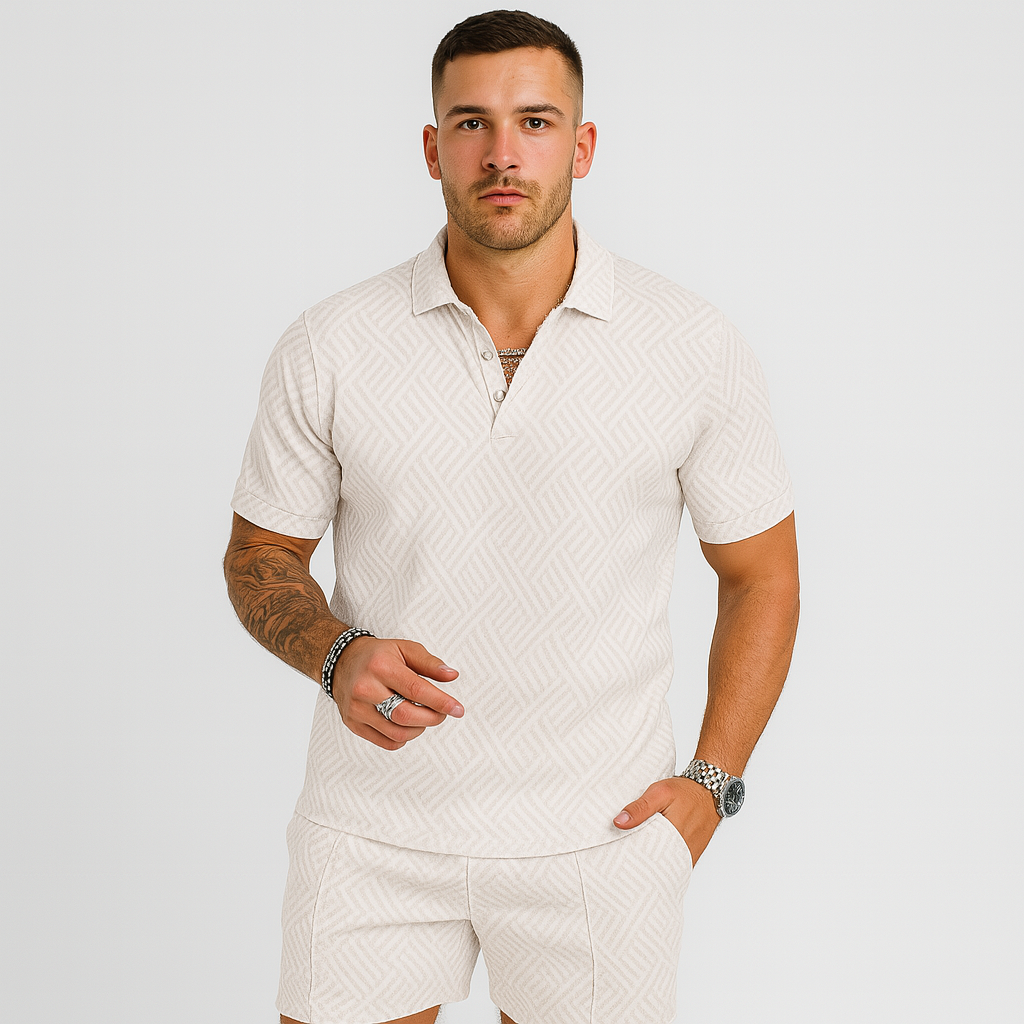 Ensemble décontracté d'été pour homme – Polo à manches courtes et short assorti