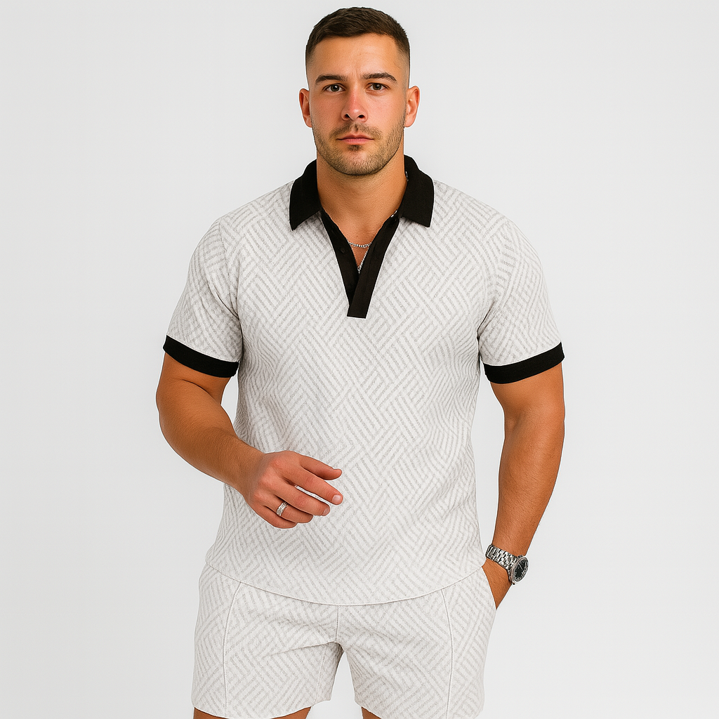 Ensemble décontracté d'été pour homme – Polo à manches courtes et short assorti