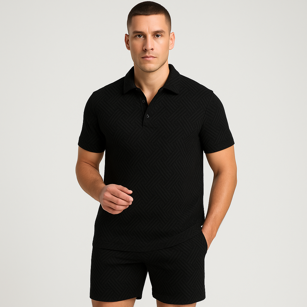 Ensemble décontracté d'été pour homme – Polo à manches courtes et short assorti