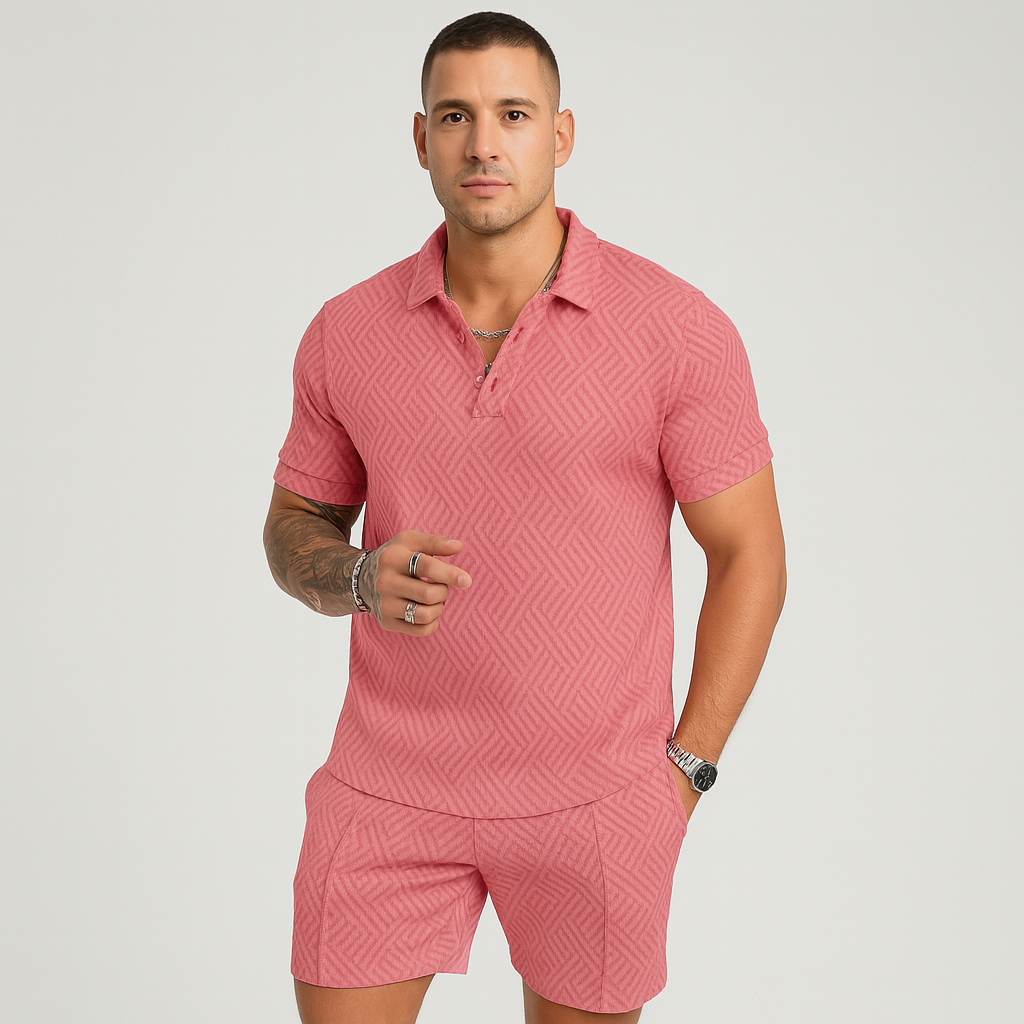 Ensemble décontracté d'été pour homme – Polo à manches courtes et short assorti