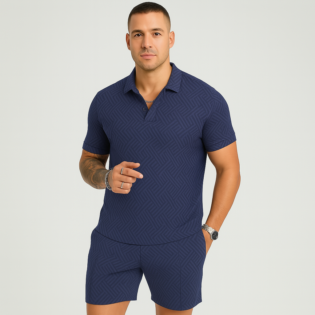Ensemble décontracté d'été pour homme – Polo à manches courtes et short assorti