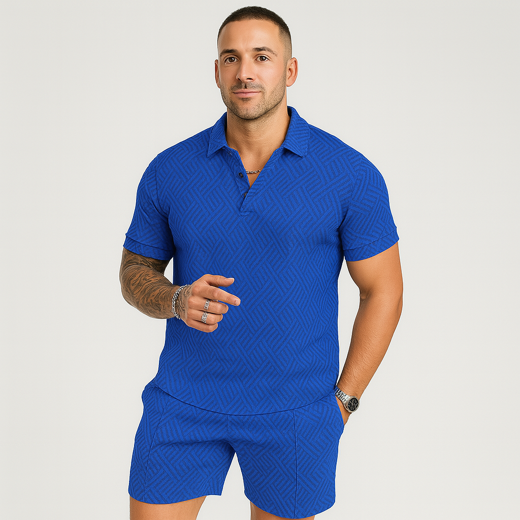 Ensemble décontracté d'été pour homme – Polo à manches courtes et short assorti