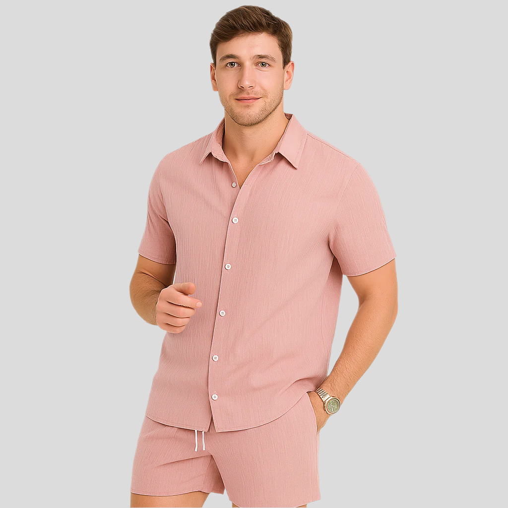 Ensemble d'été pour hommes en deux pièces – T-shirt à manches courtes décontracté etShorts assortis