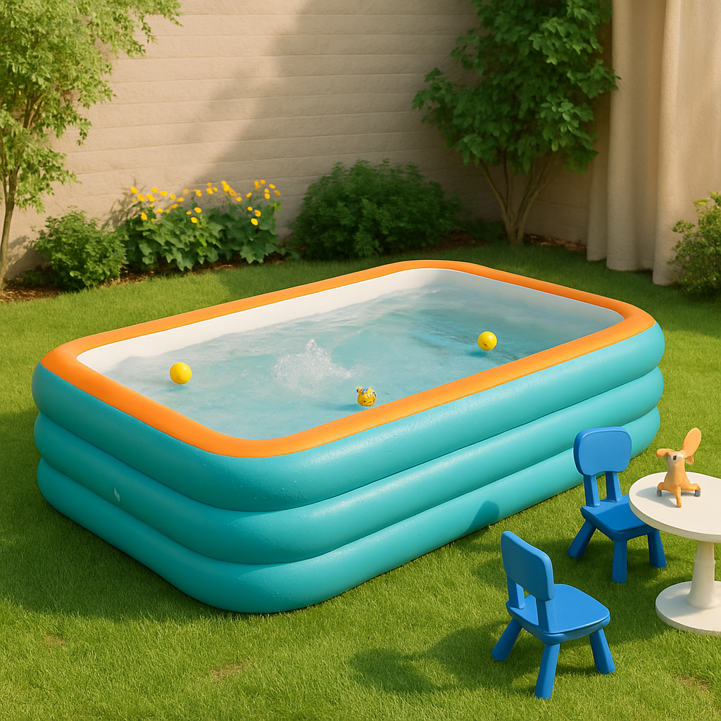 Grand piscine familiale gonflable – Piscine de jardin gonflable résistante pour plaisir estival