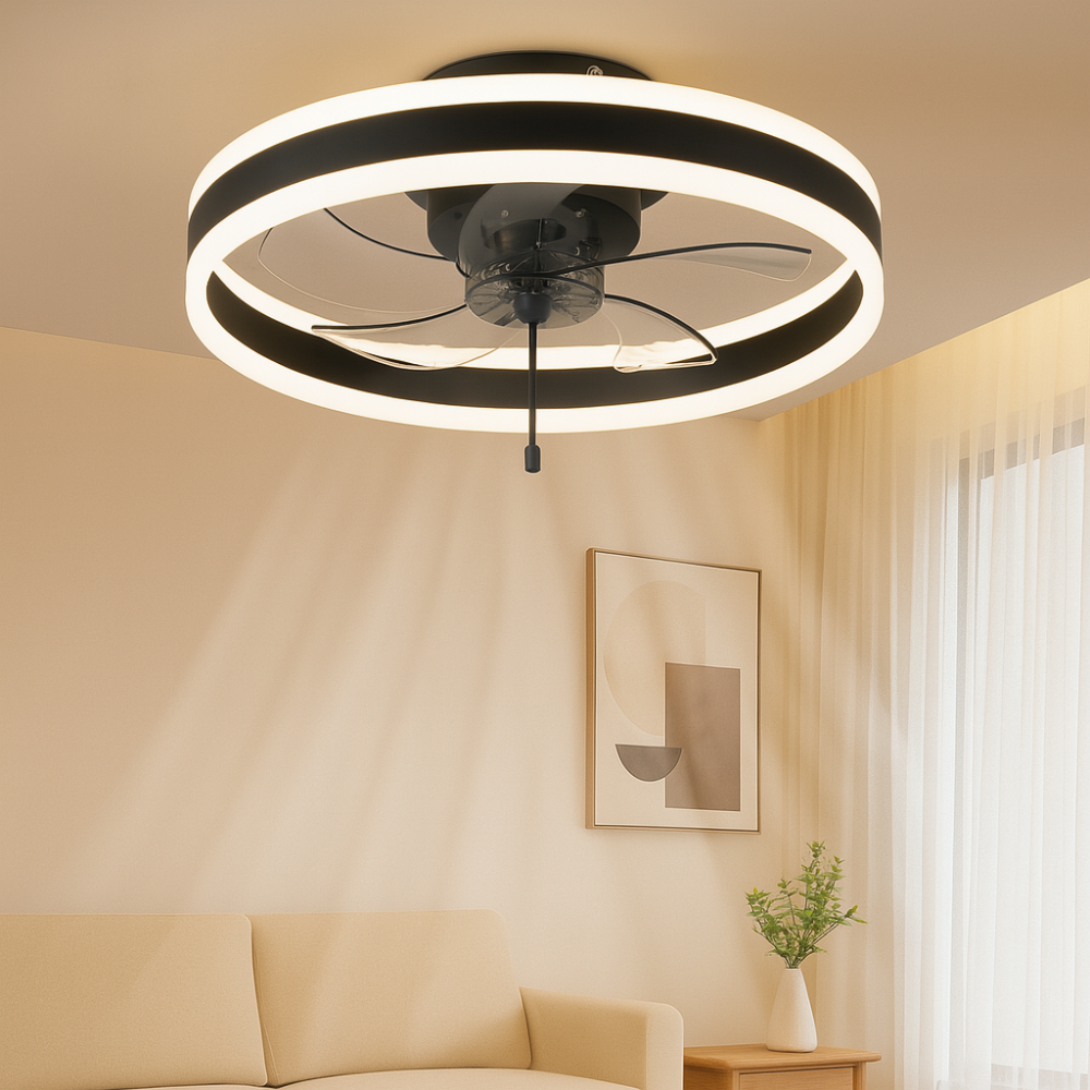 Ventilateur de plafond LED moderne avec lumière – télécommande et réglages de vitesse réglables