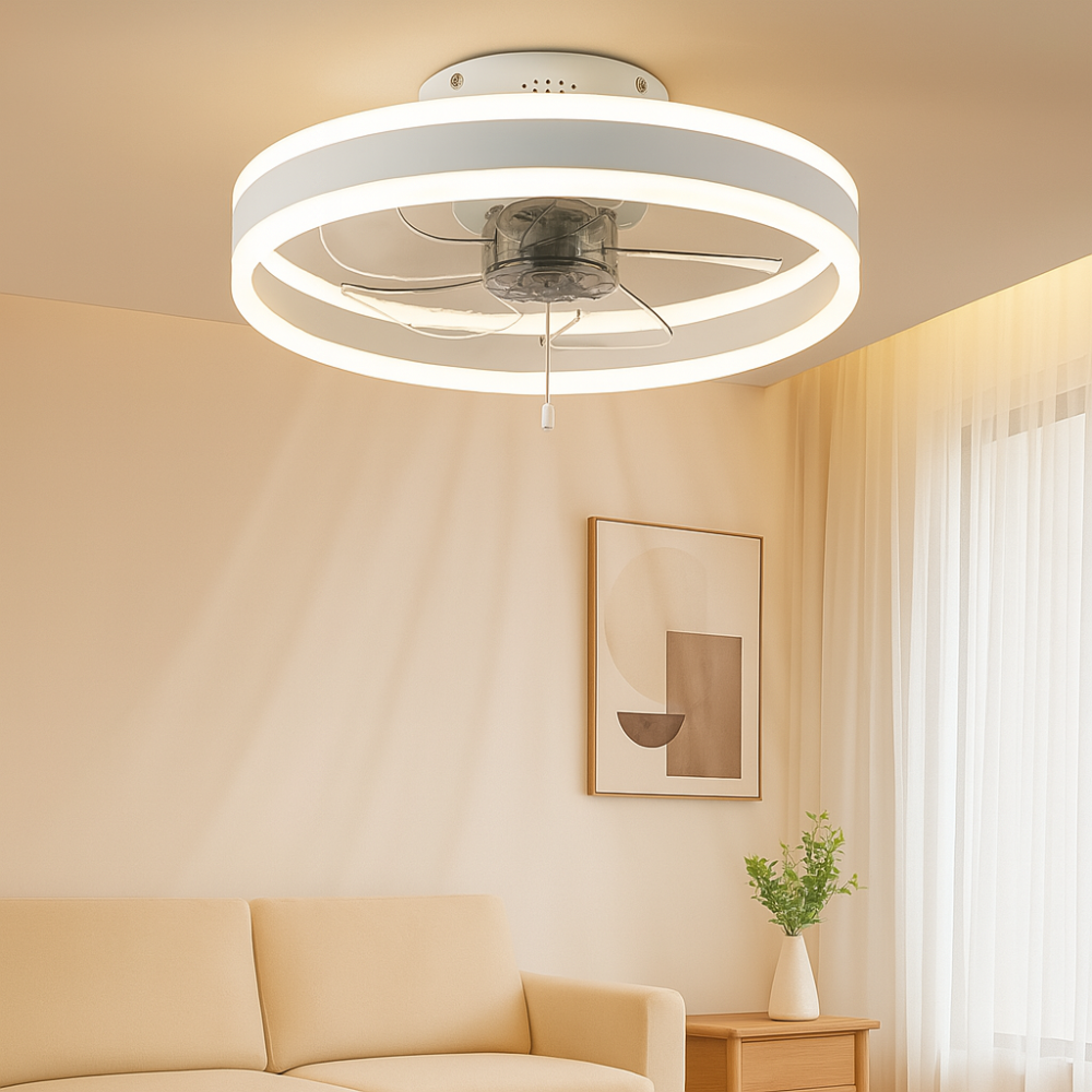 Ventilateur de plafond LED moderne avec lumière – télécommande et réglages de vitesse réglables