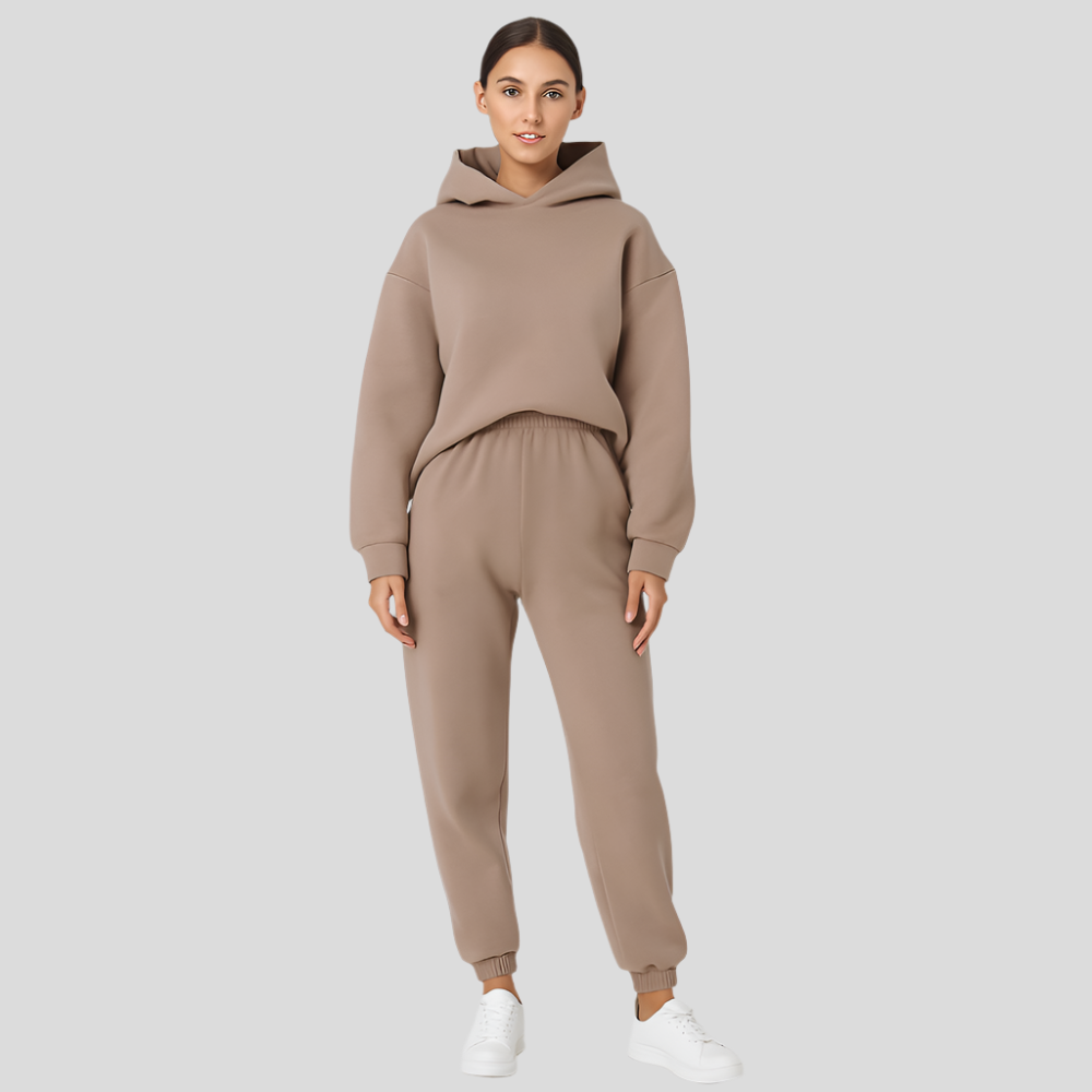 Ensemble de confort ultime avec sweat à capuche et pantalon de jogging – Loungewear confortable 2 pièces pour femmes