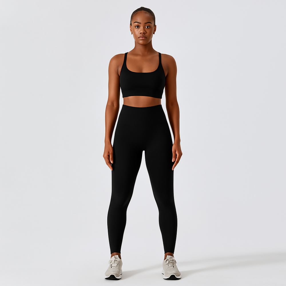 Ensemble de yoga et Pilates sans couture pour femmes – Brassière de sport, shorts taille haute et leggings