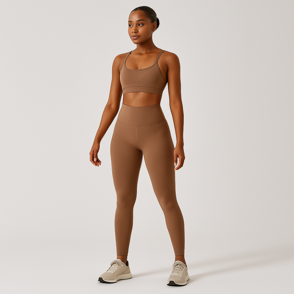 Ensemble de yoga et Pilates sans couture pour femmes – Brassière de sport, shorts taille haute et leggings