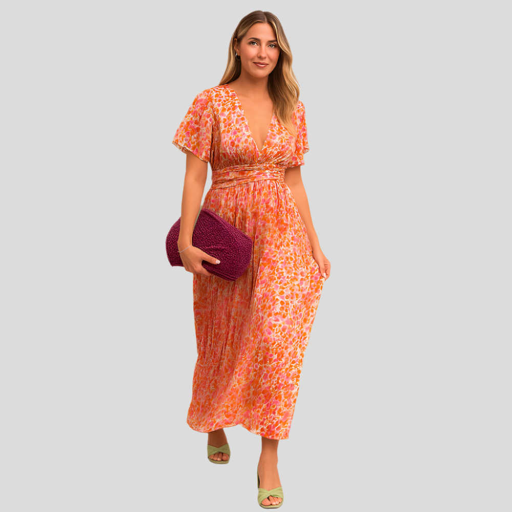 FloraBreeze - Robe longue élégante sans manches à fleurs