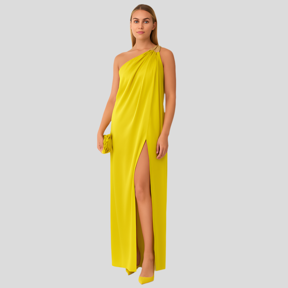 EleganceOne - Robe longue asymétrique sophistiquée à une épaule