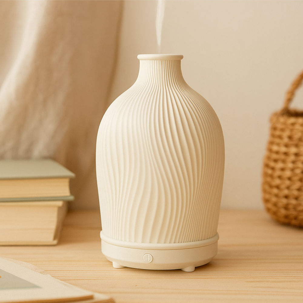 SereniMist - Diffuseur d'huiles essentielles ultrasonique en forme de vase