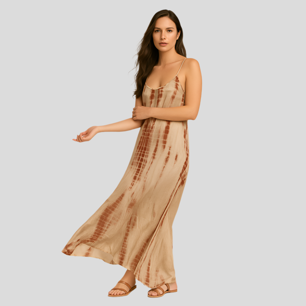 SereniSlip - Robe longue décontractée à bretelles spaghetti